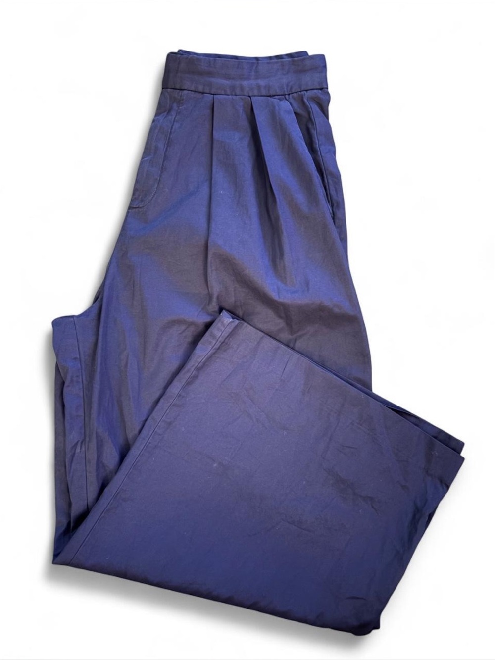 GAP Women's Navy Wide-Leg Pleated Pants